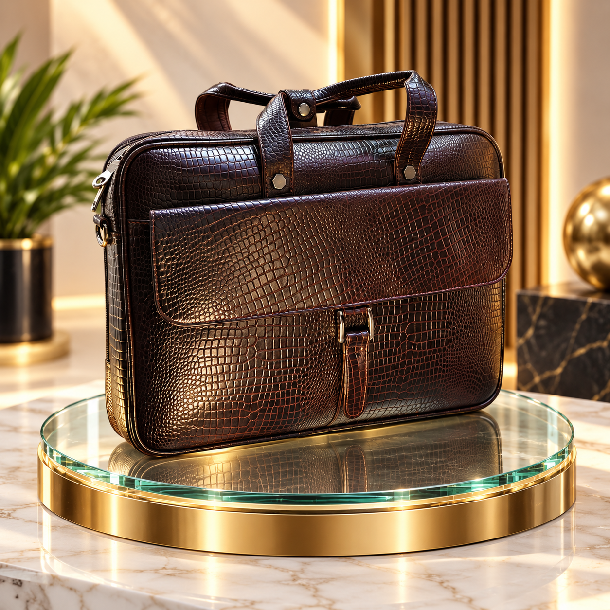 Premium Leather Laptop Bag – 15 × 11 Inches